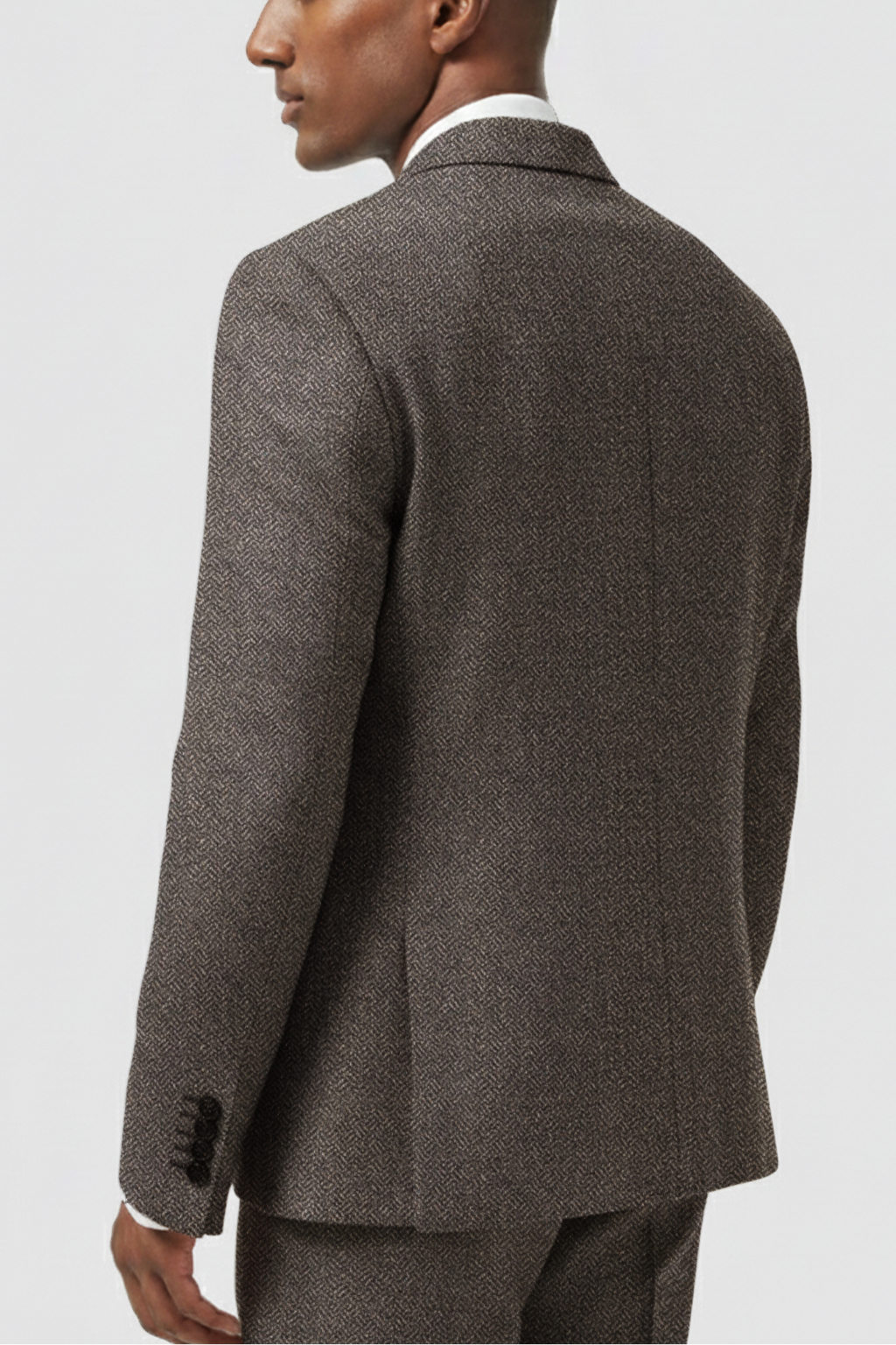Brookhouse Slim Fit Grey Wool-Blend Suit – jacket back view | Apollo Fashions Urbanwear