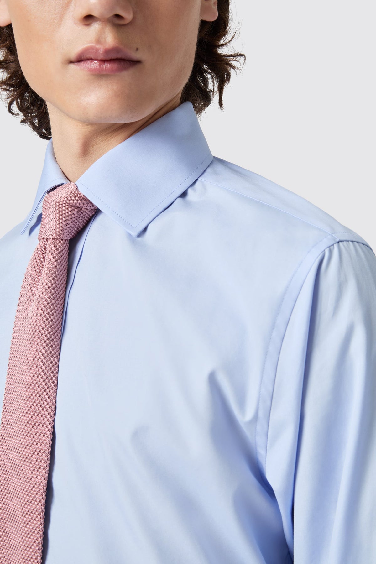 Lewes Slim Fit Blue Cotton Shirt – back mid shot | Apollo Fashions Urbanwear