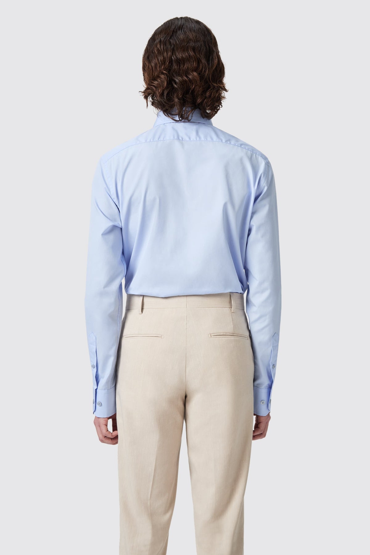 Lewes Slim Fit Blue Cotton Shirt – front mid shot | Apollo Fashions Urbanwear