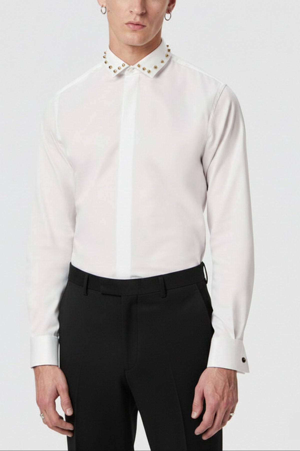 Leigh Skinny Fit White Shirt – front full length view | Apollo Fashions Urbanwear