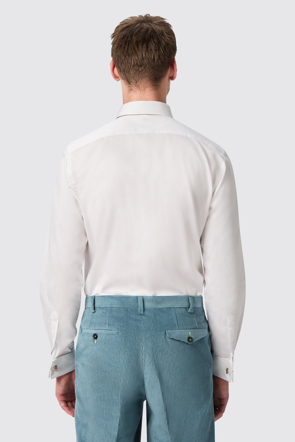 Westwood Skinny Fit White Double Cuff Cotton Shirt – double cuff detail | Apollo Fashions Urbanwear