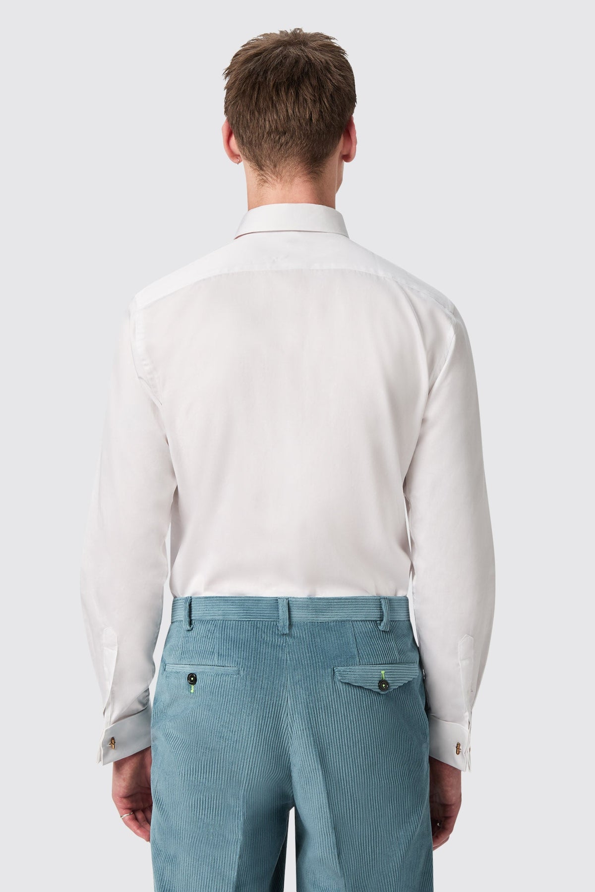 Westwood Skinny Fit White Double Cuff Cotton Shirt – double cuff detail | Apollo Fashions Urbanwear