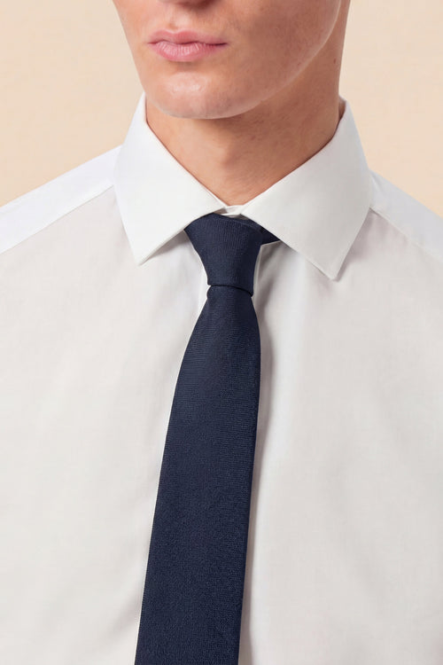 Allegra Silk-Blend Texture Navy Skinny Tie – fabric detail close-up | Apollo Fashions Urbanwear